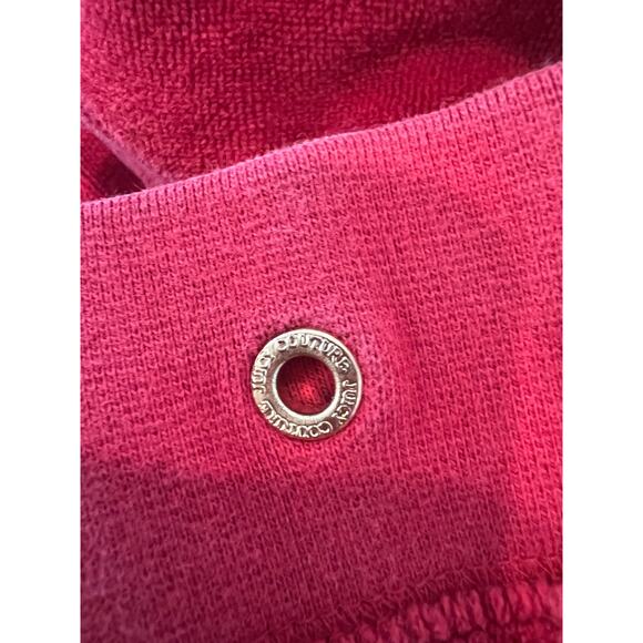 Juicy Couture OG Red Velour Track Pants Gold Glitter Logo M - Picture 7 of 7